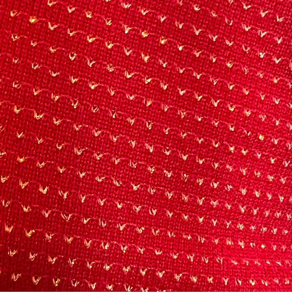 NWT $140 Michael Kors Red Dress Small Gold Metallic Faux-Wrap Crimson - Picture 10 of 15